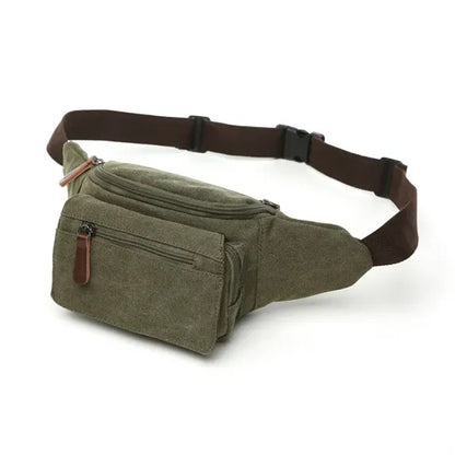 Sports Large Capacity Outdoor Belt Bag Canvas Waist Fanny Pa