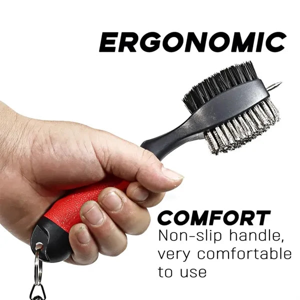 Golf Club Brushes Groove Cleaner with Retractable Zipline Ca