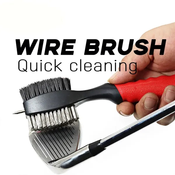 Golf Club Brushes Groove Cleaner with Retractable Zipline Ca