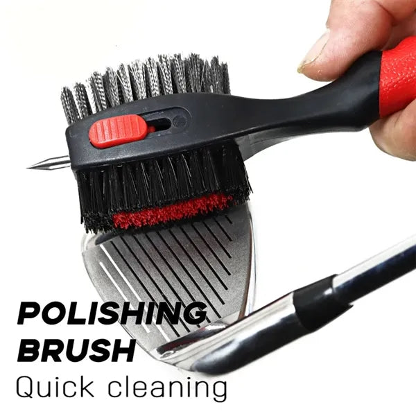 Golf Club Brushes Groove Cleaner with Retractable Zipline Ca