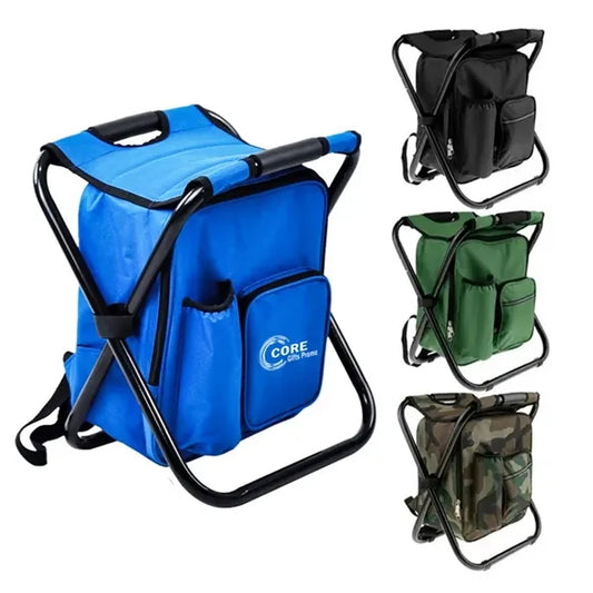 Camping Folding Chair with Cooler Backpack