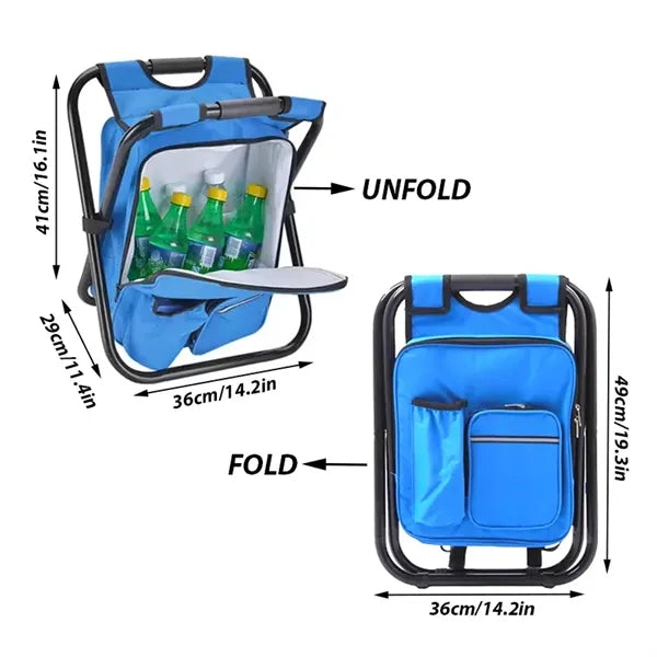 Camping Folding Chair with Cooler Backpack