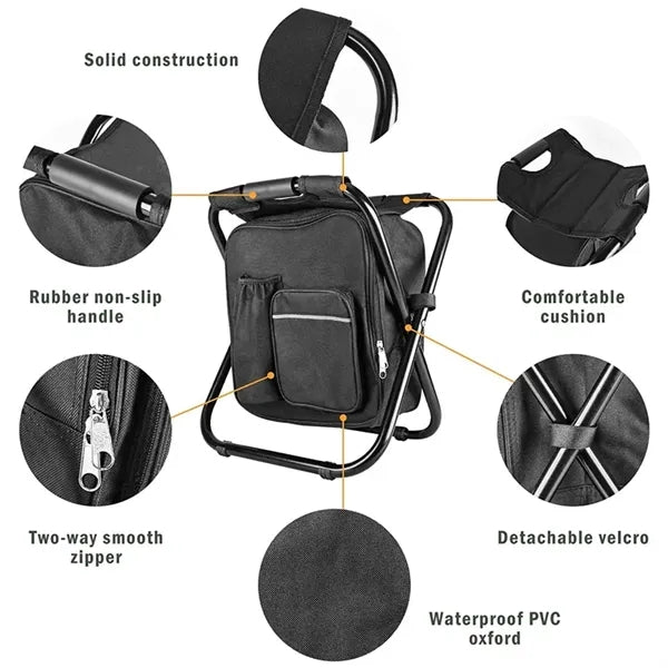 Camping Folding Chair with Cooler Backpack