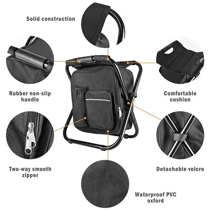 Camping Folding Chair with Cooler Backpack