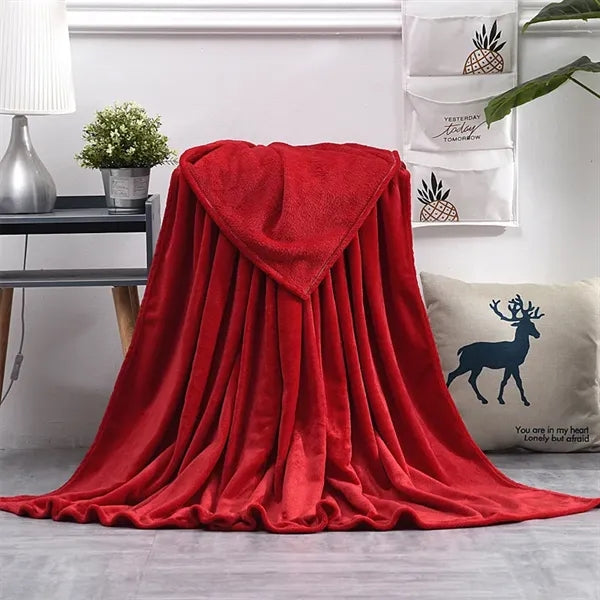 Sofa Throw Coral Velvet Solid Couch Blanket for All