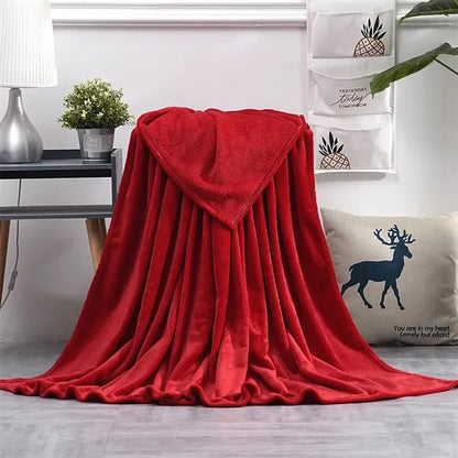 Sofa Throw Coral Velvet Solid Couch Blanket for All