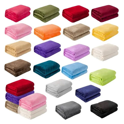 Sofa Throw Coral Velvet Solid Couch Blanket for All