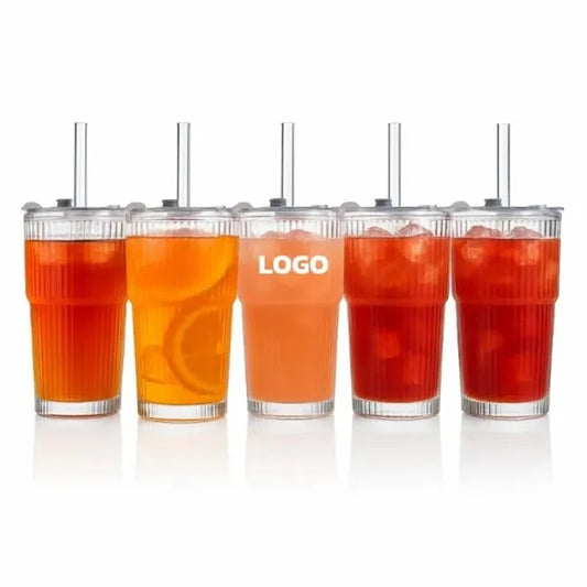 20oz Ribbed Glass Tumbler