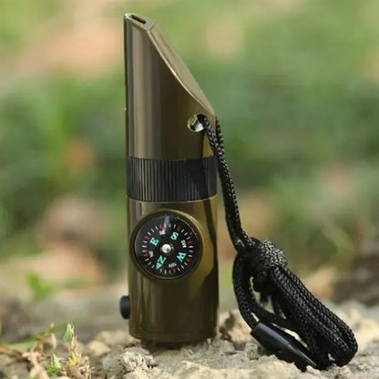 Multi-Functional Survival Whistle with Compass and LED Light