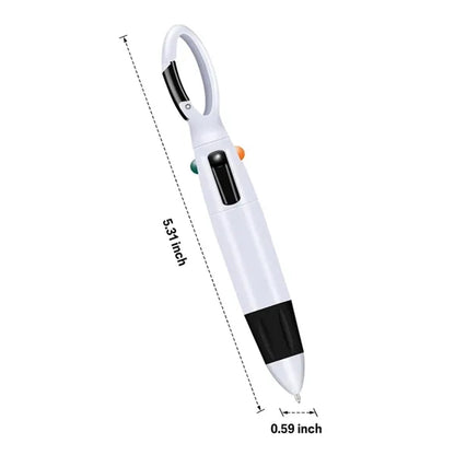 Carabiner Clip 4 Color Pen for Office and Outdoor Use