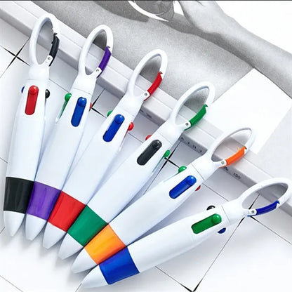Carabiner Clip 4 Color Pen for Office and Outdoor Use