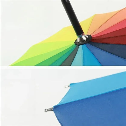 Large Rainbow Windproof Umbrella for Outdoor & Pride Events