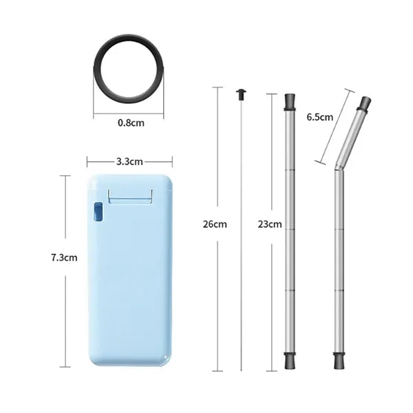 Collapsible Stainless Steel Straw Set with Portable Case