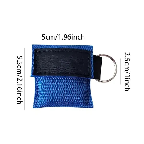Portable CPR Face Shield Keychain with One Way Valve