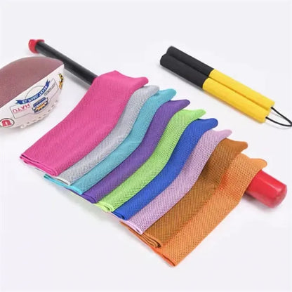 Quick Dry Cooling Towel w/ Carabiner Pouch for Outdoor.