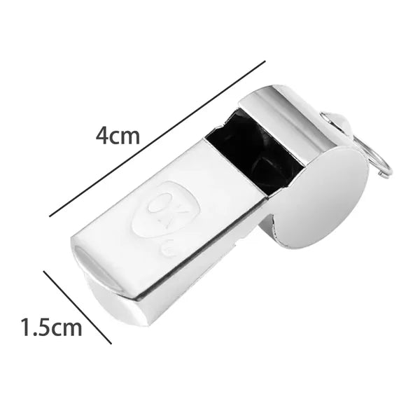 Stainless Steel Whistle with Lanyard for Sports & Emergency