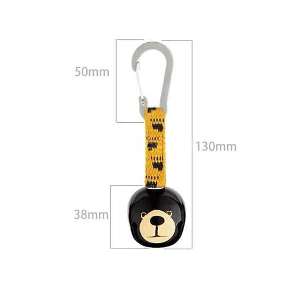 Retractable Bell with Carabiner & Rope for Hiking, Safety.