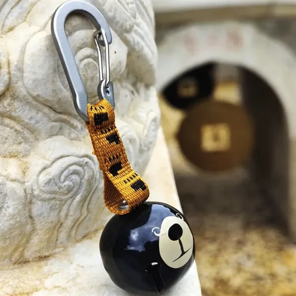 Retractable Bell with Carabiner & Rope for Hiking, Safety.