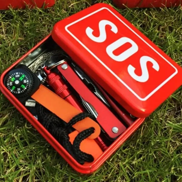 Survival Emergency Kit with Multi-Tool & Fire Starter