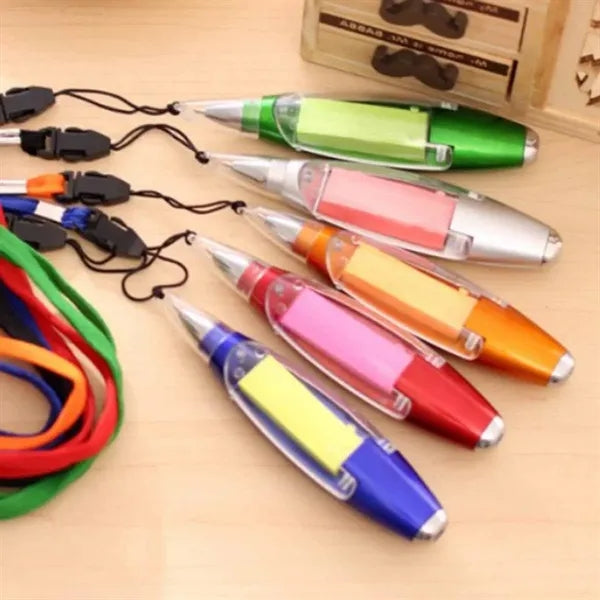Multi Functional Lanyard Pen with Sticky Notes