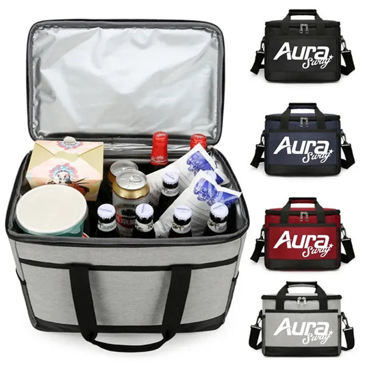 Insulated Double Layer Lunch Cooler Picnic Travel Bag
