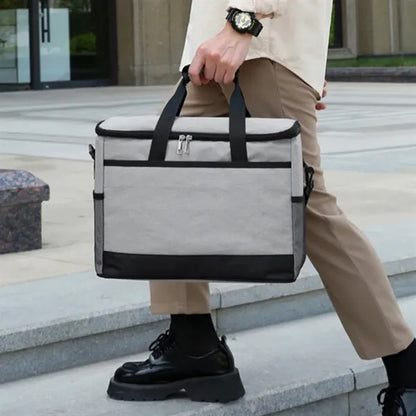 Insulated Double Layer Lunch Cooler Picnic Travel Bag
