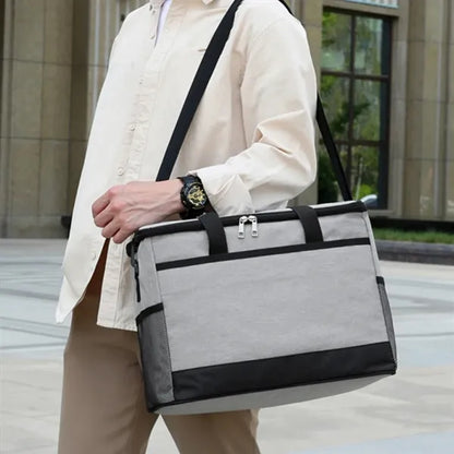 Insulated Double Layer Lunch Cooler Picnic Travel Bag