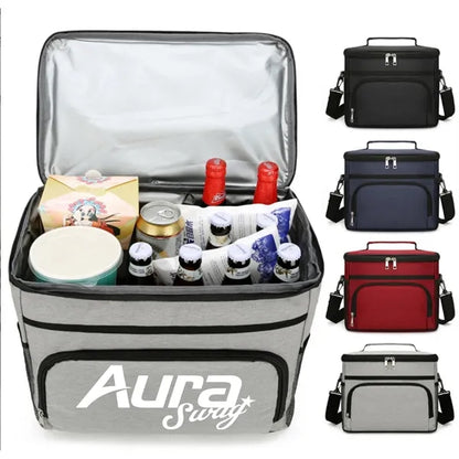 Double Layer Insulated Picnic Lunch Travel Cooler Bag