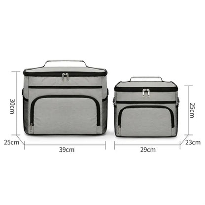 Double Layer Insulated Picnic Lunch Travel Cooler Bag