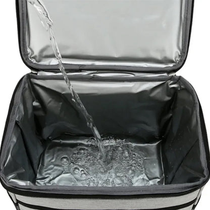 Double Layer Insulated Picnic Lunch Travel Cooler Bag