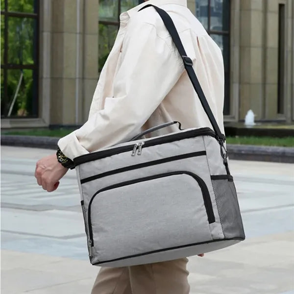 Double Layer Insulated Picnic Lunch Travel Cooler Bag