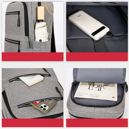 Waterproof Business Travel Laptop Backpack W/ USB Charging