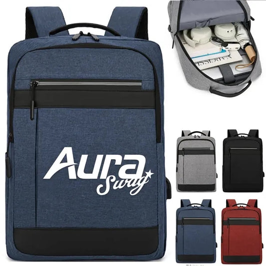 Waterproof Business Laptop Backpack W/ USB College Bookbag