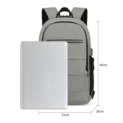 Laptop Backpack W/ USB Port Headphone Jack & Anti-Theft Lock