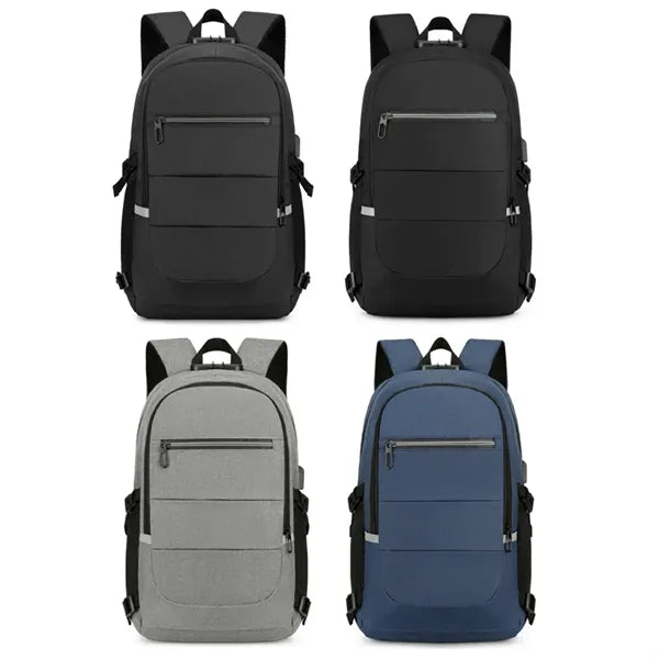 Laptop Backpack W/ USB Port Headphone Jack & Anti-Theft Lock