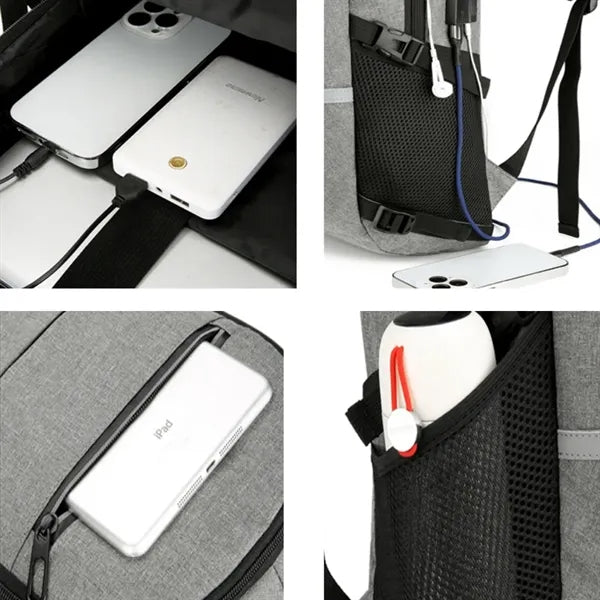 Laptop Backpack W/ USB Port Headphone Jack & Anti-Theft Lock