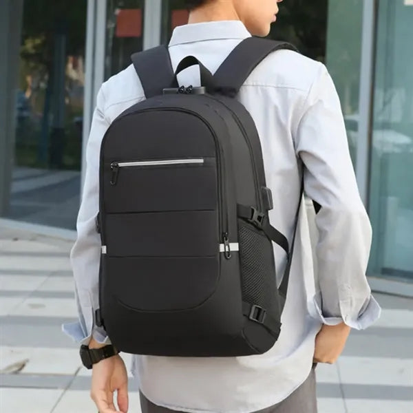 Laptop Backpack W/ USB Port Headphone Jack & Anti-Theft Lock
