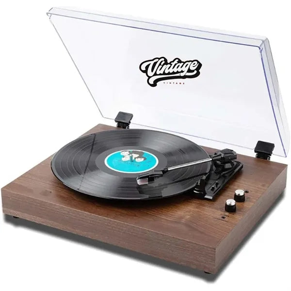 Wood Vintage Bluetooth Record Player with Speaker