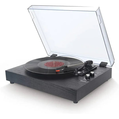Wood Vintage Bluetooth Record Player with Speaker