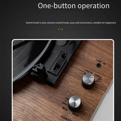 Wood Vintage Bluetooth Record Player with Speaker