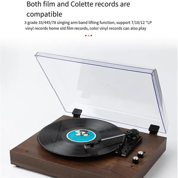 Wood Vintage Bluetooth Record Player with Speaker
