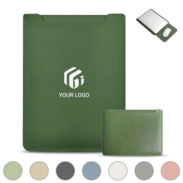 Versatile pu leather mouse pad protective laptop sleeve case