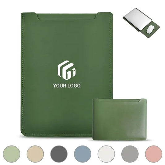 Versatile pu leather mouse pad protective laptop sleeve case