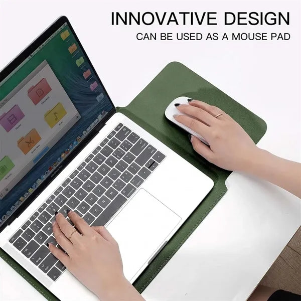 Versatile pu leather mouse pad protective laptop sleeve case