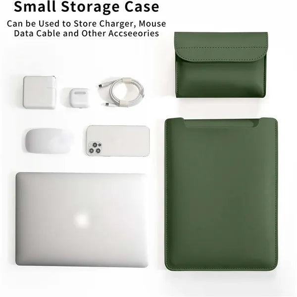 Versatile pu leather mouse pad protective laptop sleeve case