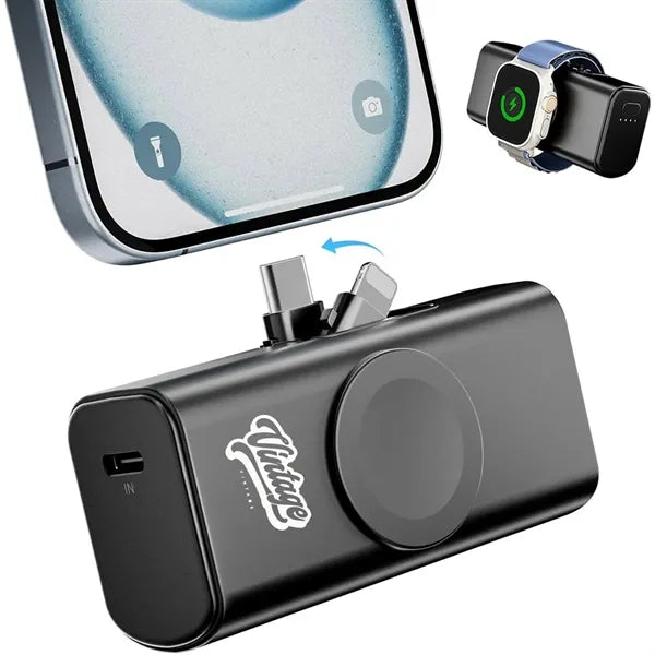 Mini  power bank 5000mAh  with watch charger