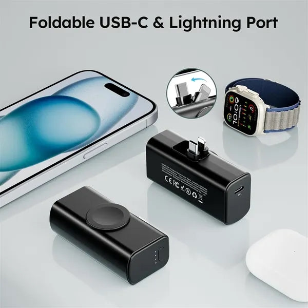 Mini  power bank 5000mAh  with watch charger