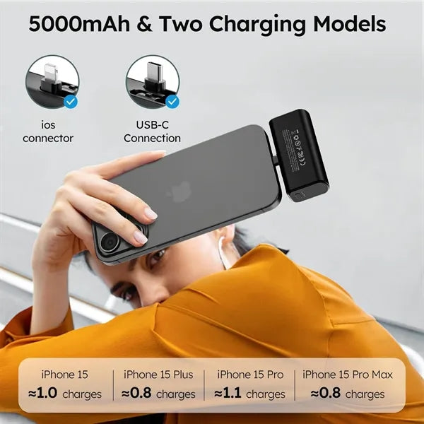 Mini  power bank 5000mAh  with watch charger