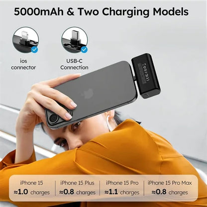 Mini  power bank 5000mAh  with watch charger