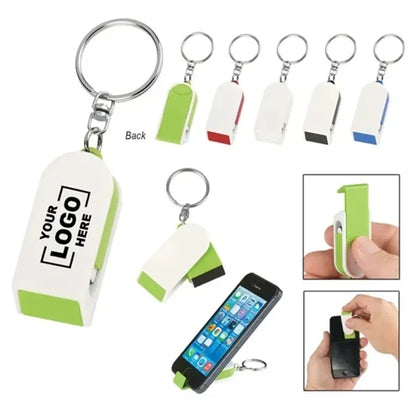 Phone Stand And Screen Cleaner Combo Key Chain